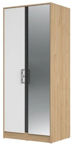 Šatní skříň Moet 70 84 cm ořech americký Jackson/bílá/grafit