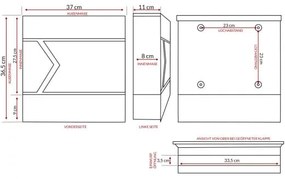 InternetovaZahrada Poštová schránka 37x11x36,5 cm - antracit