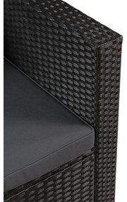 InternetovaZahrada - Záhradný ratanový set Punta Cana M - čierny/antracit podušky