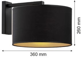 Argon 4340 - Nástenná lampa KARIN 1xE27/15W/230V čierna