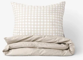 Goldea bavlnené posteľné obliečky duo - kocky s latte 200 x 200 a 2ks 70 x 90 cm