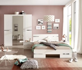 Šatníková skriňa so zrkadlami Anna, 180 cm, biela