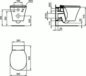 Ideal Standard Connect Air WC závesné Aquablade E005401