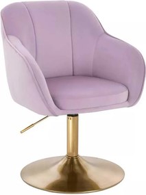 LuxuryForm DESIGN Stolička AVOLA VELUR na zlatom tanieri - levanduľa