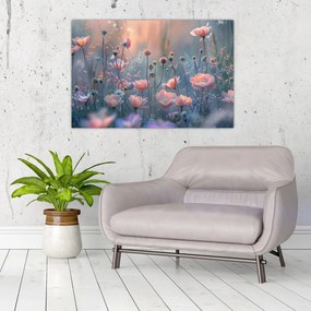 Obraz - Kvety v pastelových farbách (90x60 cm)