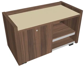Mobilný kontajner Verno 100 x 50 cm so sklom, ľavý, orech / vanilka