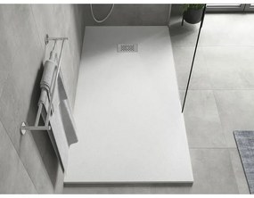 Mexen Hugo, obdĺžniková sprchová vanička SMC 180 x 80 cm, biela, oceľová krytka, 42108018-X