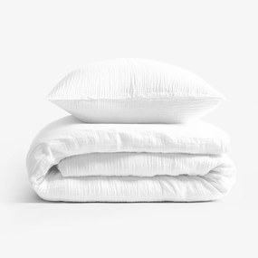 Goldea mušelínové posteľné obliečky – biele 220 x 200 a 2ks 70 x 90 cm