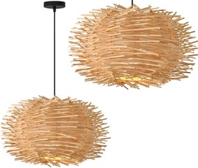 Toolight Toolight, stropné svietidlo BOHO NATURAL 1xE27 APP1486-1CP, prírodná hnedá, OSW-05942