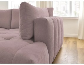 Ružová rozkladacia/s úložným priestorom rohová pohovka (pravý roh/do L) Fuji – Bobochic Paris