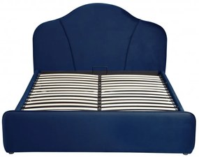 Čalúnená posteľ Helmer 160x200 tmavo modrá