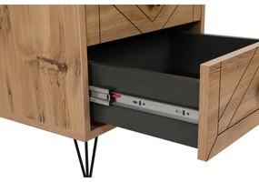 Nočný stolík LUNA 55x50 cm hnedá/čierna