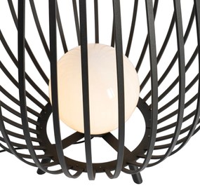 Dizajnová stojaca lampa čierna s opálom 110 cm - Angela