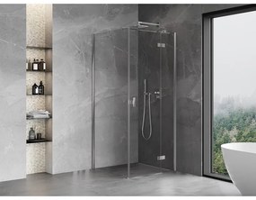 Mexen Mist H T, sprchový kút s výklopnými dverami pravý 110 x 110 cm, číre sklo, chrómová, 8A5T-110-110-01-00-P