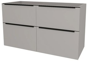 Mereo, Mereo Mailo, kúpeľňová skrinka 121 cm, čierne madlo, Multidecor, Arktická sivá, MER-CN593SBARS1