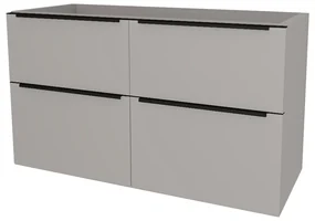Mereo, Mereo Mailo, kúpeľňová skrinka 121 cm, čierne madlo, Multidecor, Arktická sivá, MER-CN593SBARS1