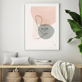 Plagát - Abstrakcia ženskej tváre (A4)