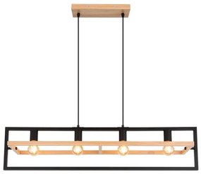 Globo 15575-4H - Luster na lanku ERICA 4xE27/40W/230V čierna/béžová