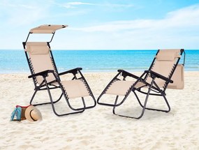 Lehátko so strieškou béžovej farby