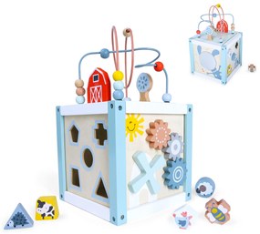 Vzdelávací drevený triedič kociek + bloky ECOTOYS