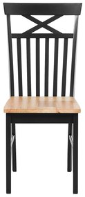 Jedálenská súprava stola a 4 stoličiek svetlé drevo/čierna HOUSTON Beliani