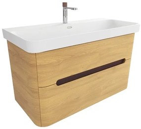 Kúpeľňová skrinka s umývadlom SAT Fusion 97,5x53x45 cm dub medový mat SATFUSION2100DMMWB, 1 ks