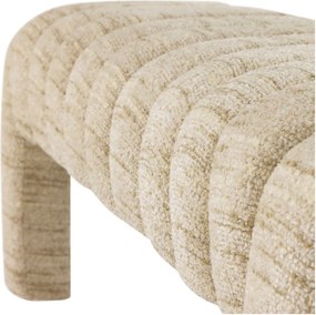 Béžová polstrovaná lavica z textílie buklé Frex – WOOOD