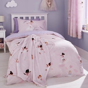 Ružovo-fialová detská deka z mikroplyšu 130x170 cm Dancing Fairies – Catherine Lansfield
