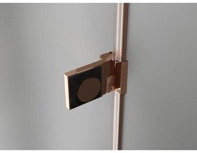 Mexen Lunar-B L výklopný sprchový kút ľavý 80 x 80 cm, číre sklo, ružové zlato, 832L-080-080-60-00-L