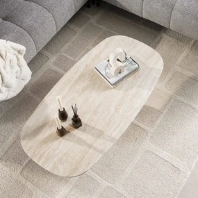 Konferenčný stôl 45-75 Centro 135x70cm 3D Ceramic Travertine - Komfort-nábytok