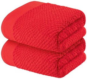 LIVARNO home Bavlnený uterák, 50 x 100 cm, 2 kusy (červená) (100347274)