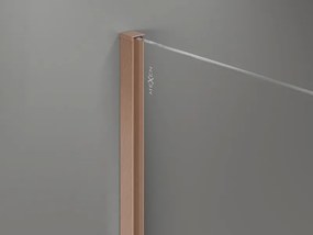 Mexen, Mexen Kioto-X sprchová stena 150 x 200 cm, priehľadná 10 mm, brúsená meď - 800-150-101-65-00-X
