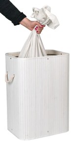 Kôš na bielizeň bambusový 80 l biely