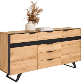 XXXLutz ŠIROKÁ KOMODA, divoký dub, čierna, divoký dub, 181/80/42 cm Landscape - Komody - 002730003801