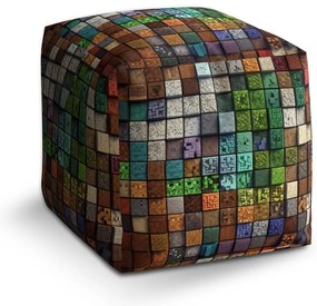 Taburet Cube Blocks Abstract, farebná