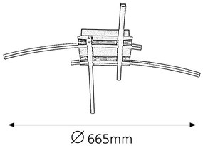 RABALUX Stropný / nástenný LED prisadený luster ALEXIS, 4x6W, denná biela