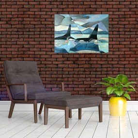 Sklenený obraz - Kosatky (70x50 cm)