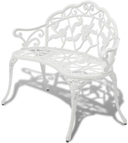 vidaXL Záhradná lavička 100 cm, odlievaný hliník, biela