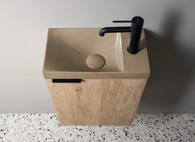 Sapho Sapho, AGOS betónové umývadlo 40x22cm, ľavé/pravé, piesková lesklá, AS40014