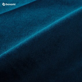 Námorníckymodrá zamatová rozkladacia rohová pohovka Miuform Lofty Lilly, ľavý roh