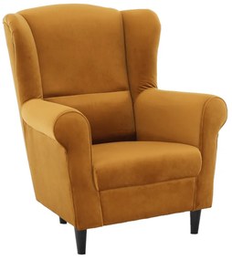 Tempo Kondela Kreslo ušiak, látka horčicová, CHARLOT