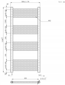 Erga Basic, vykurovacie teleso 1100x500 mm, 434 W, čierna, ERG-LAV-BASIC-11050-BK