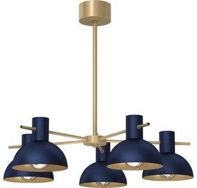 Luster na tyči ESTATE MINI 5xE27/15W/230V modrá