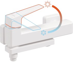 Deante Blur, nástenná vaňová batéria s otočným výtokom, 150 mm, biela matná, DEA-BQL_A12M