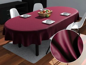 Biante Veľký oválny bavlnený saténový obrus ST-004 Vínový 180x220 cm