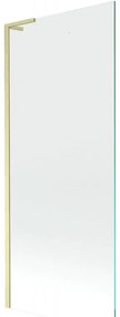 Mexen Next L, 1-krídlová vaňová zástena 80 x 150 cm, 6mm číre sklo, zlatý matný profil, 895-080-000-03-00-55