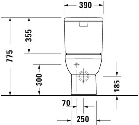 Duravit No.1 - Stojace WC kombi, Rimless, biela 21830900002