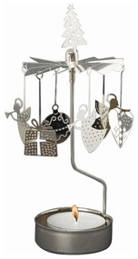 Pluto Design Rotujúci svietnik Christmas Silver