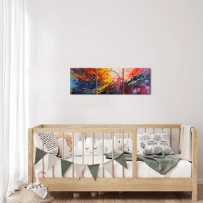 Obraz - Farebná abstrakcia (s hodinami) (90x30 cm)