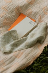 Ľanová deka / obrus Kesäkukka 145x180, ľan-škoricová